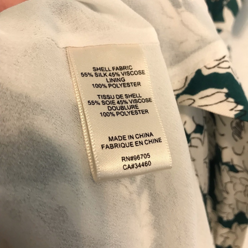 REBECCA TAYLOR green white flower Serene Dress 10‎ - Picture 6 of 12